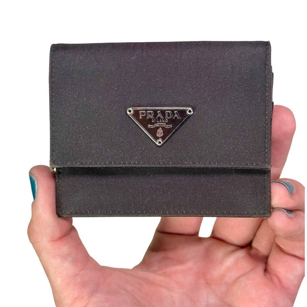 Vintage Prada Tessuto Nylon Compact Bifold Card Case - Rare Purple